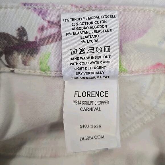 DL1961 Womens Florence Floral Jeans Sz 28 Insta Sculpt Cropped Carnival Fairy - Picture 12 of 15